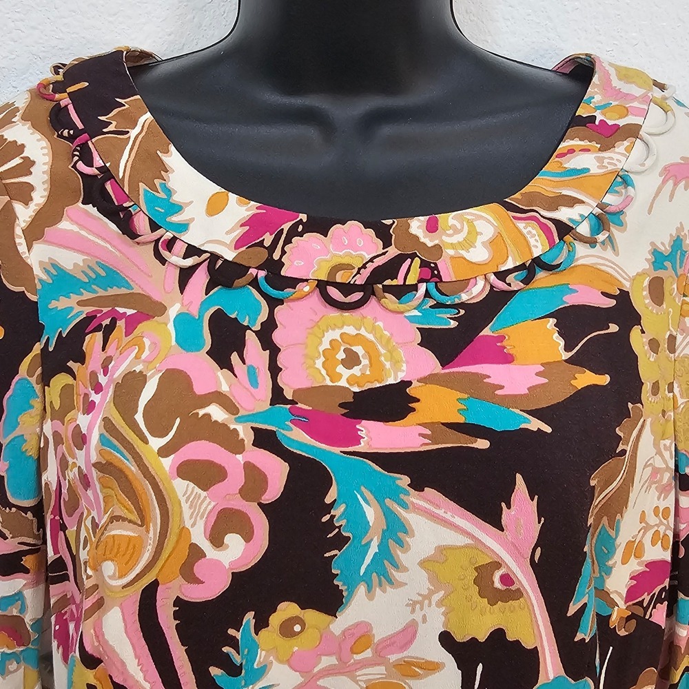 Boden 3/4 Sleeve All Over Floral Print Knee Length Dress Women's Size 8 - Picture 3 of 7